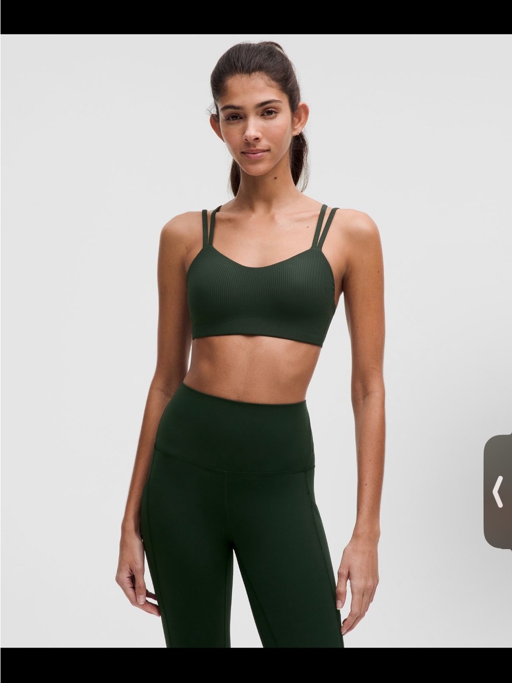 Lululemon Like A Cloud Longline Light Support Sports Bra Forest Green size XS/S